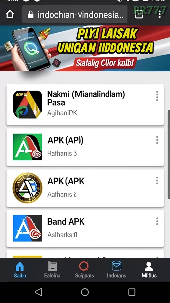 Cuplikan layar MAJ777 — halaman utama