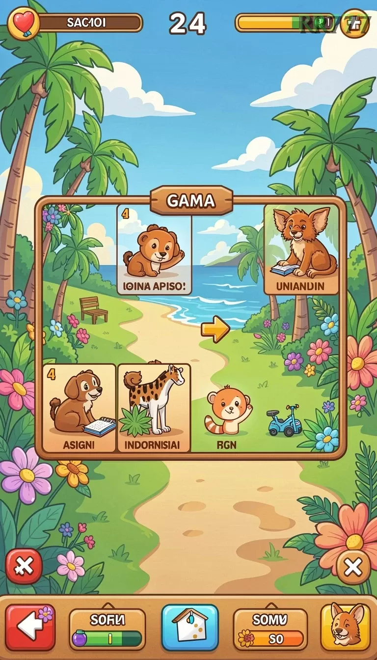 Cuplikan layar MEGA288 — menu navigasi